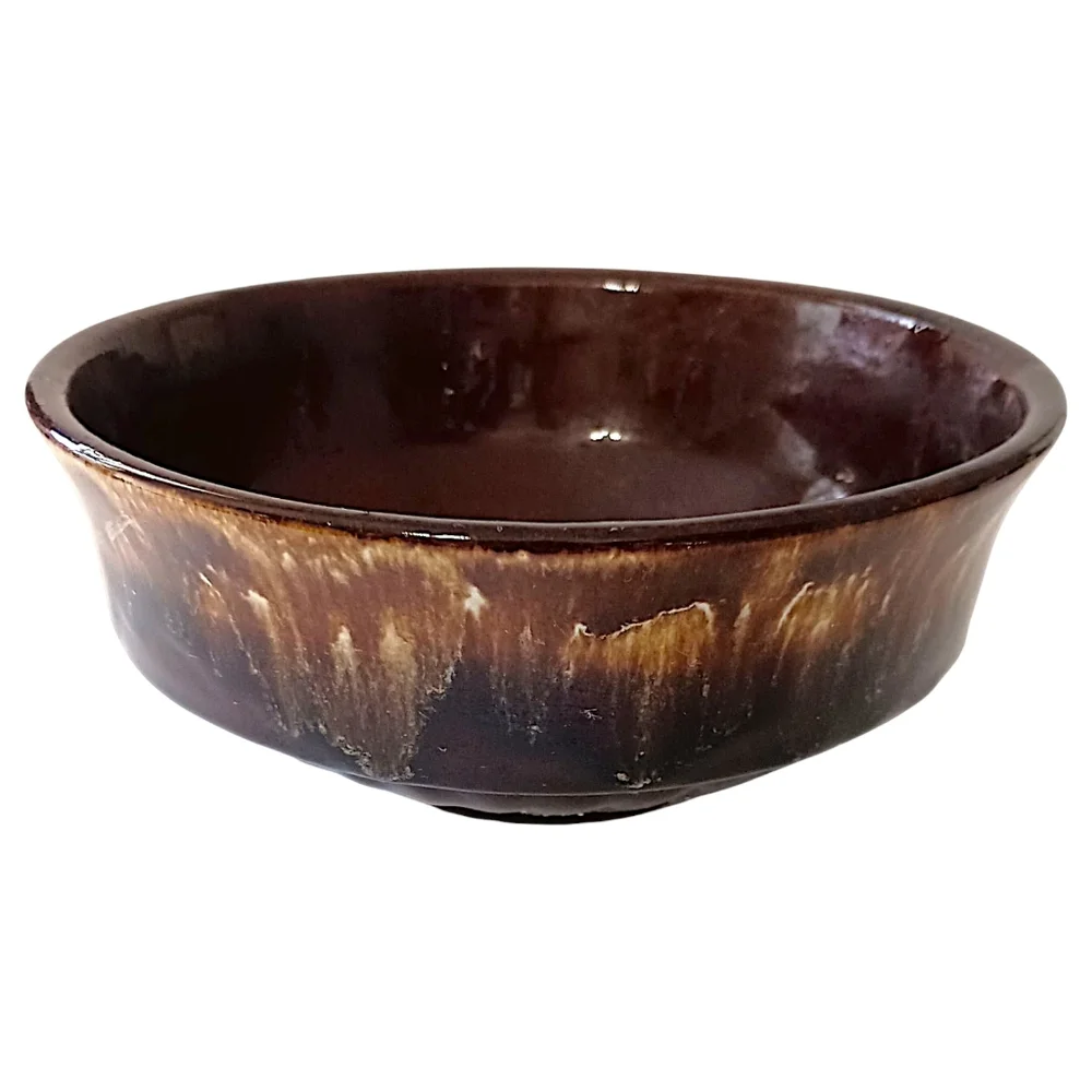 Roseville Robinson Ransbottom Bowl Brown Drip Glaze Mixing Pottery‎ USA Vintage